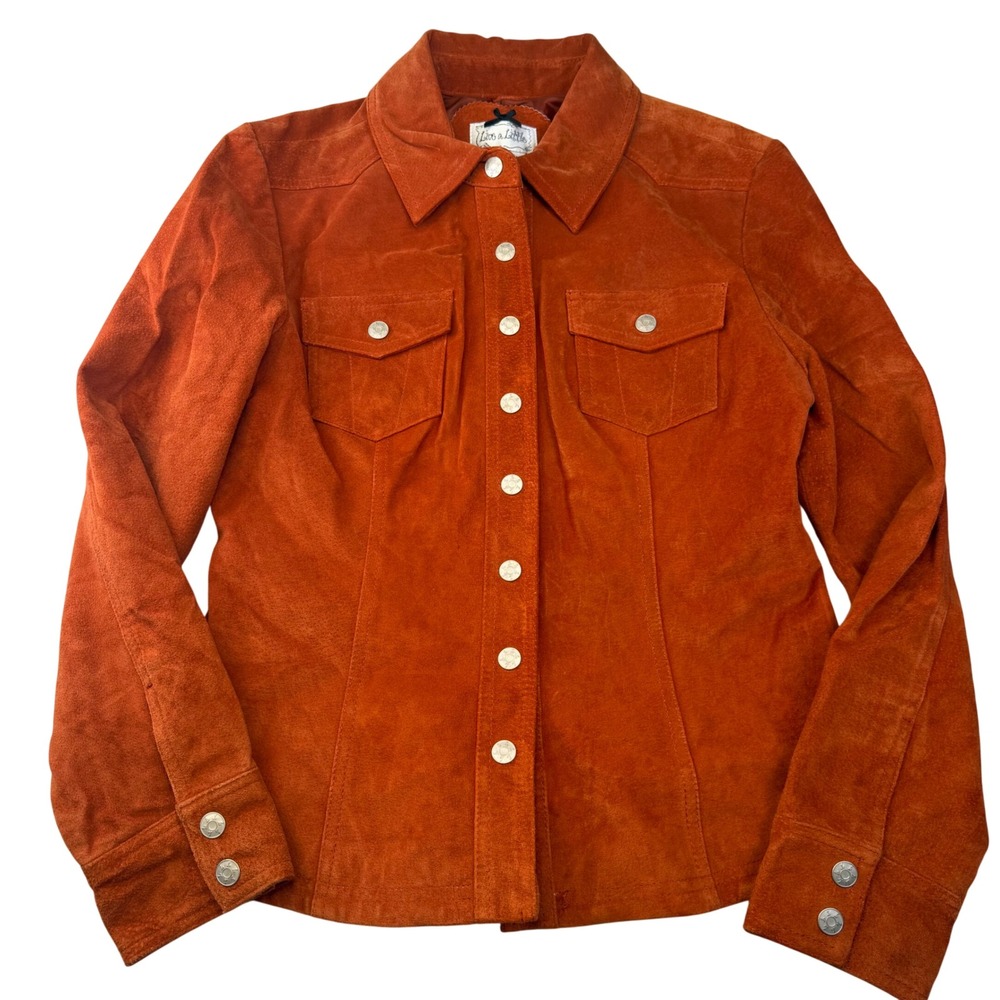 Live a Little Burnt Orange‎ Suede Leather Western Jacket Rust Size M 5593WS